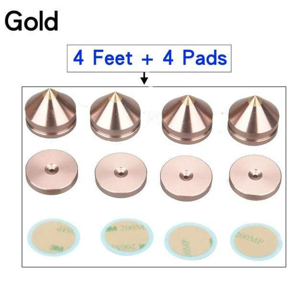 Planet Gates 4 Feet and Pads 3 HIFIDIY LIVE 4PCS 4Sets speaker Stand Feet Foot Pad aluminium alloy metal (NOT natural wood ) Spikes Cone Floor Foot Nail M23*20