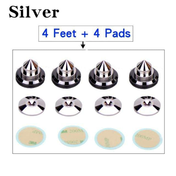 Planet Gates 4 Feet and Pads HIFIDIY LIVE 4 Sets or 4 PCS speakers Stand Feet Foot Pad Pure copper silver loudspeaker box Spikes Cone Floor Foot Nail M28*26