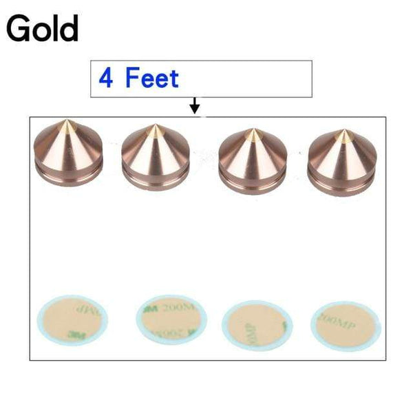 Planet Gates 4 Feet Gold HIFIDIY LIVE 4PCS 4Sets speaker Stand Feet Foot Pad aluminium alloy metal (NOT natural wood ) Spikes Cone Floor Foot Nail M23*20