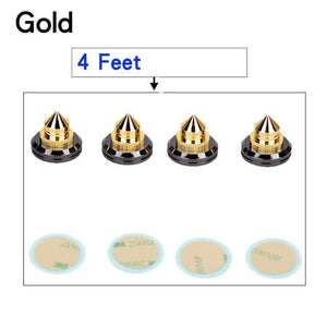 Planet Gates 4 Feet  Golden HIFIDIY LIVE 4 Sets or 4 PCS speakers Stand Feet Foot Pad Pure copper silver loudspeaker box Spikes Cone Floor Foot Nail M28*26