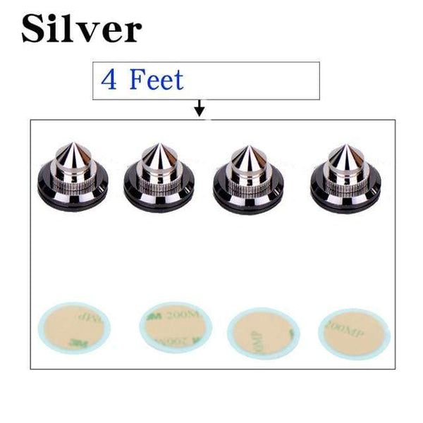 Planet Gates 4 Feet  Silver HIFIDIY LIVE 4 Sets or 4 PCS speakers Stand Feet Foot Pad Pure copper silver loudspeaker box Spikes Cone Floor Foot Nail M28*26