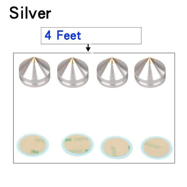 Planet Gates 4 Feet Silver HIFIDIY LIVE 4PCS 4Sets speaker Stand Feet Foot Pad aluminium alloy metal (NOT natural wood ) Spikes Cone Floor Foot Nail M23*20