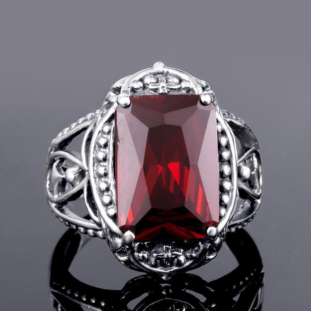Planet Gates Garnet Stone Crystal Ring Solid 925 Sterling Silver Brand New For Women Hot Sale Fabulous Vintage Charm Gift Jewelry