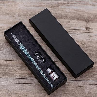 Planet Gates 4 Glass Dip Pen Signature Pen Fountain Pens Bussiness Offices School Stationery Gift Set Pen + Ink Set