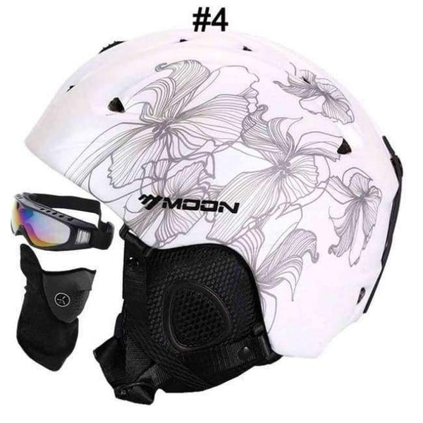 Planet Gates 4 Gray Line Flower / L Ski Helmet Integrally-molded Skiing Helmet For Adult and Kids Snow Helmet Safety Skateboard Ski Snowboard Helmet