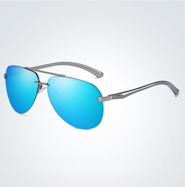 Planet Gates 4-Gun-Blue / As Picture New Polarized Men Sunglasses Classic Driving Sun Glasses Metal Frame Mirror Lens Sunglasses Men/Women