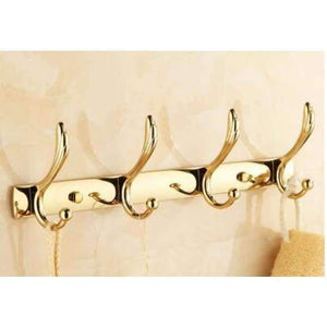 Planet Gates 4 hooks Newly Brass Bathroom Accessories Set, Gold Square Toilet Brush Holder,Paper Holder,Towel Bar,Towel Holder, bathroom Hardware set