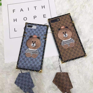 Planet Gates 4 / i7 i8 plus(5.5inch) Luxury Brand Embroidery for iPhone 7 7plus Panda Animal Pattern Phone Case for iPhoneXR XS XSMAX 6 6plus Hard Back Cover