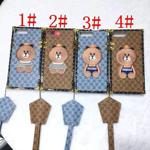 Planet Gates 4 / i7 i8 plus(5.5inch) Luxury Brand Embroidery for iPhone 7 7plus Panda Animal Pattern Phone Case for iPhoneXR XS XSMAX 6 6plus Hard Back Cover