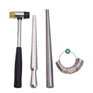 Planet Gates 4 In 1 Jewelry Measuring Tool Sets Ring Size Sticks Ring Mandrel American Calibration Ring Sizers Installable Two Ways Hammers