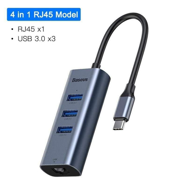 Baseus USB C HUB USB to Multi HDMI USB 3.0 RJ45 Carder Reader OTG Adapter USB Splitter for MacBook Pro Air USB Dock Type C HUB