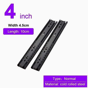 Drawer Slide Rail 4-24 Inch Ball Bearing Three Fold Full Extended Furniture Hardware