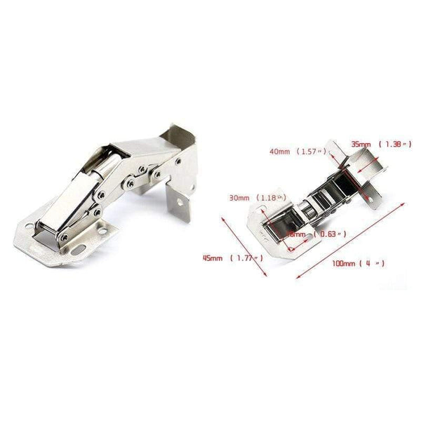 10PCS  Cabinet Door Hinges No-Drilling Hole Cupboard Spring Soft Close Hydraulic Hinge Furniture Hardware With Screws