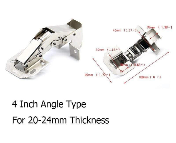 Cabinet Hinge 90 Degree No-Drilling Hole Cupboard Door Hydraulic Hinges Soft Close With Screws Furniture Hardware