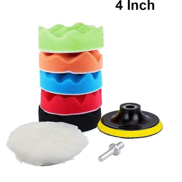 Buffing Pad 4''5''6''7'' inch Car Sponge Polishing Pad Kit M10 M14 Thread Abrasive Polisher Drill Adapter Waxing Tools Accessory
