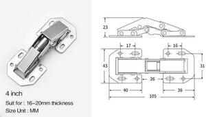 10PCS  Cabinet Door Hinges No-Drilling Hole Cupboard Spring Soft Close Hydraulic Hinge Furniture Hardware With Screws