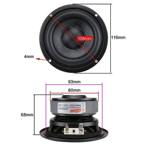 Planet Gates 4 Inch Woofer Subwoofer Speaker Unit HIFI 4ohm 40W Fiberglass Woven Basin Deep Bass Loudspeaekr Large Magnetic 1PC
