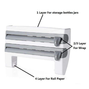 Planet Gates 4 Layer Paper Holder Hanger Tissue Wrap Roll Towel Rack Toilet Sink Door Hanging Organizer Storage Hook Kitchen Holder Rack