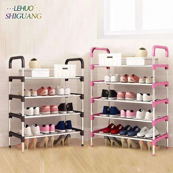 Planet Gates 4-Layers-black Shoe Rack Easy Assembled Plastic Multiple layers Shoes Shelf Storage Organizer Stand Shoe cabinet Fashion living room furniture