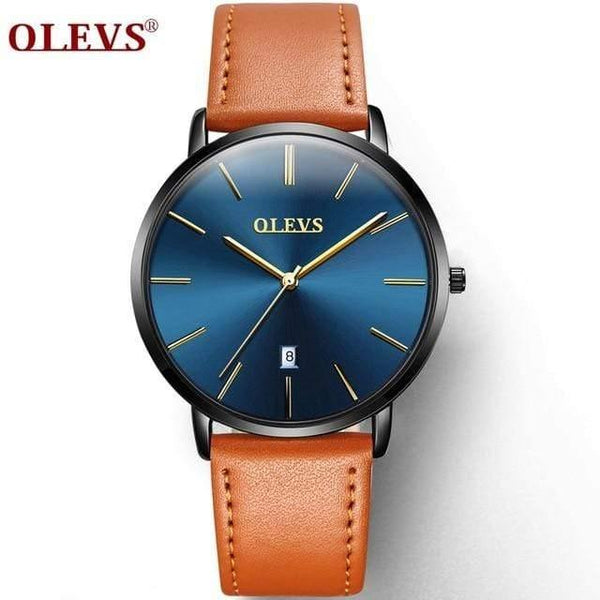Planet Gates 4 Men Watches Luxury  Quartz Genuine Leather Strap Minimalist  Wrist Watches Waterproof High Quality Relogio