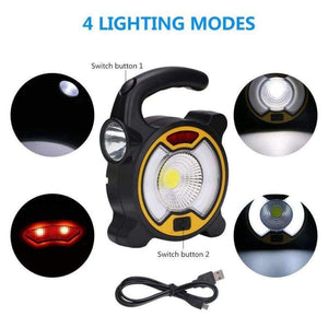 Planet Gates 4 Modes Outdoor LED Floodlight Portable Work Light LED USB Rechargeable 18650 Flashlight Lampe Camping Tent Light