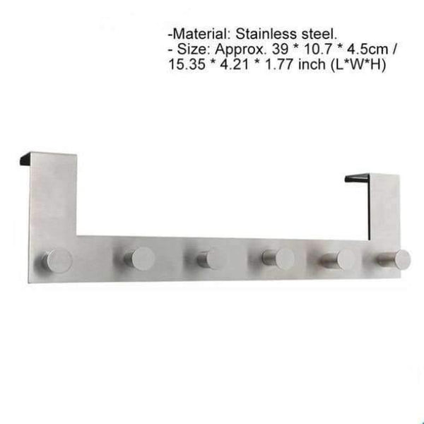 Planet Gates 4 Multifunctional Stainless Steel Hook Rack Hook Rail Coat Rack Home Storage Organization for Kitchen Bedroom Bathroom