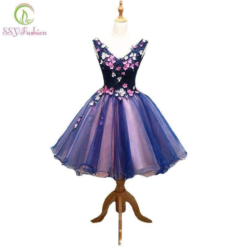 Planet Gates 4 New Luxury Lace Flower Cocktail Dresses V-neck Sleeveless V-neck Appliques Sweet Banquet Formal Party Gowns Custom