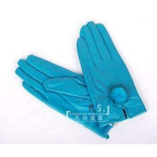Planet Gates 4 / One Size 15 off Color genuine leather gloves female sheepskin gloves women's thin thermal mink hair ball 2017 new