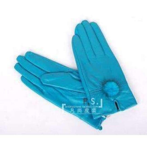 Planet Gates 4 / One Size 15 off Color genuine leather gloves female sheepskin gloves women's thin thermal mink hair ball 2017 new