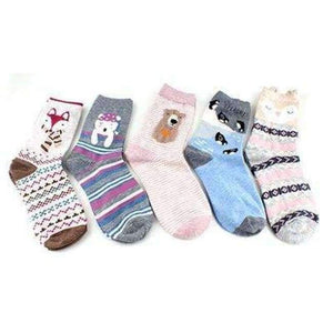 Planet Gates 4 / One Size 5pairs Winter Autumn Women Cotton cartoon Socks Female girl Cute warm funny Sock pattern calcetines gifts dropshipping