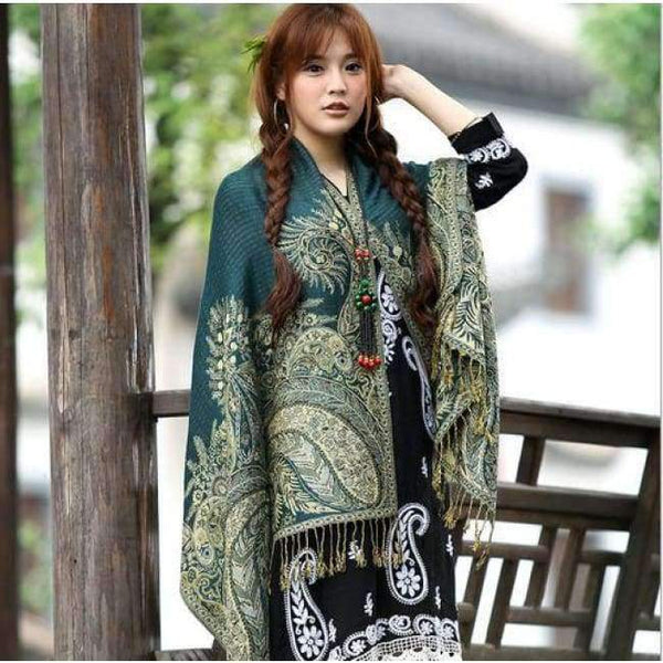 Planet Gates 4 / One Size Women Polyester Pashmina Elegant Fashion Print Floral Paisley Shawl Wrap Scarf 2018 New Style Free Shipping