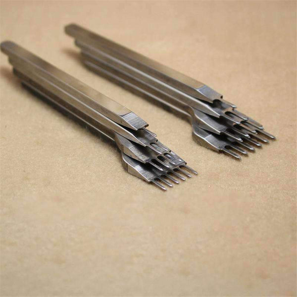 Planet Gates 4 pc 3/4/5/6mm Leather Craft Tools Hole Punches Stitching Punch Tool 1+2+4+6  Prong T20