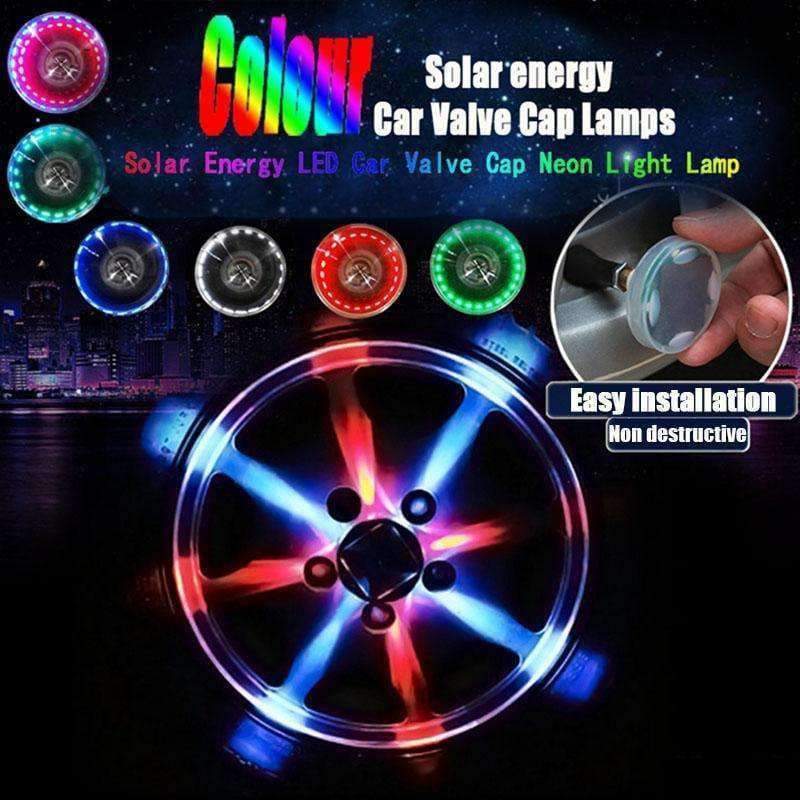 Planet Gates 4 pcs auto decorate night light led wheel Valve port tyre tire light bicycle motorcycle solar energy car valve cap light
