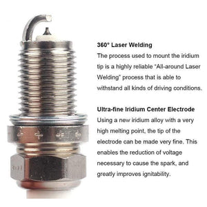 Planet Gates 4 Pcs Iridium Spark Plug IXU22 5308 DCPR7EIX DCPR7EVX NDIXU22 98069-5697QHE 1A0218110 B2401-4A0A2 99000-79J80-U22