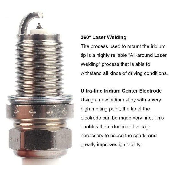 Planet Gates 4 Pcs Iridium Spark Plug IXU22 5308 DCPR7EIX DCPR7EVX NDIXU22 98069-5697QHE 1A0218110 B2401-4A0A2 99000-79J80-U22