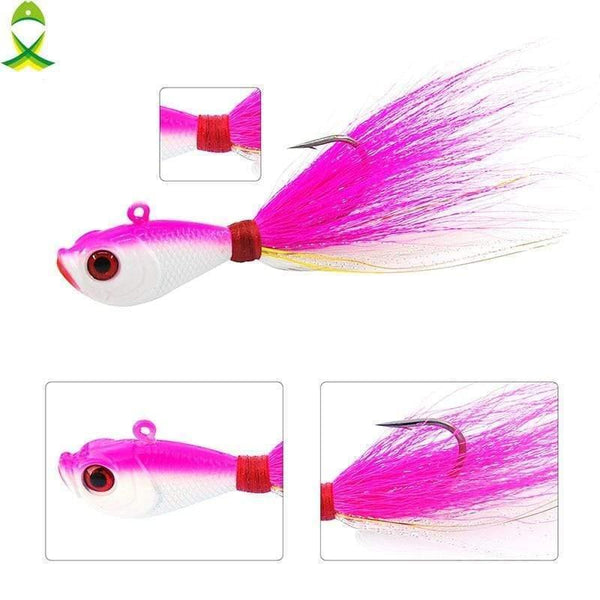 Planet Gates 4 pcs/lot Lead Head fishing lure Hook for Ice Fishing lifelike mixed colors fish Bait Fishing Tackle with bucktail teaser