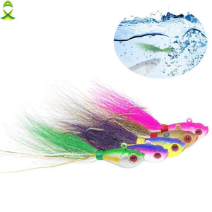Planet Gates 4 pcs/lot Lead Head fishing lure Hook for Ice Fishing lifelike mixed colors fish Bait Fishing Tackle with bucktail teaser