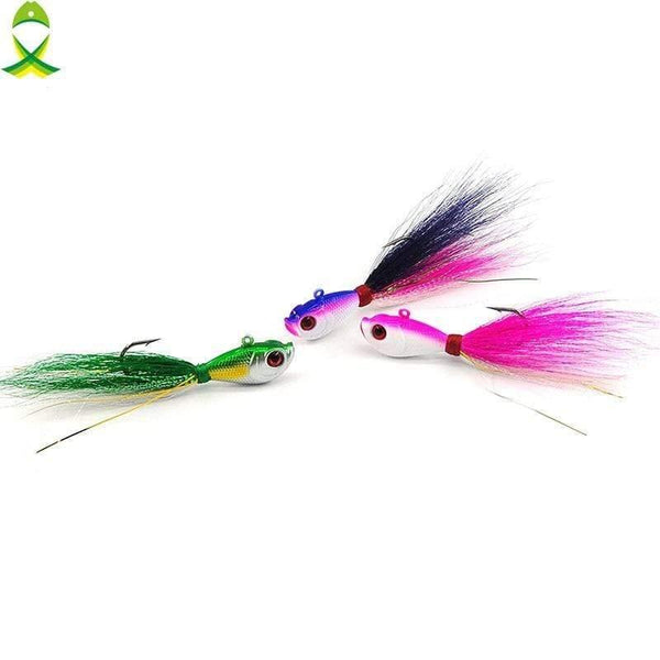 Planet Gates 4 pcs/lot Lead Head fishing lure Hook for Ice Fishing lifelike mixed colors fish Bait Fishing Tackle with bucktail teaser