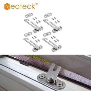 Planet Gates 4 Pcs/ Pack Stainless Steel UPVC Window Restrictor Child Security Lock Safety Catch Door Ventilator SCREW Hardware (Left Side)