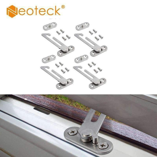 Planet Gates 4 Pcs/ Pack Stainless Steel UPVC Window Restrictor Child Security Lock Safety Catch Door Ventilator SCREW Hardware (Left Side)