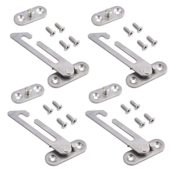 Planet Gates 4 Pcs/ Pack Stainless Steel UPVC Window Restrictor Child Security Lock Safety Catch Door Ventilator SCREW Hardware (Left Side)