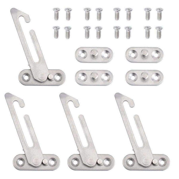 Planet Gates 4 Pcs/ Pack Stainless Steel UPVC Window Restrictor Child Security Lock Safety Catch Door Ventilator SCREW Hardware (Left Side)