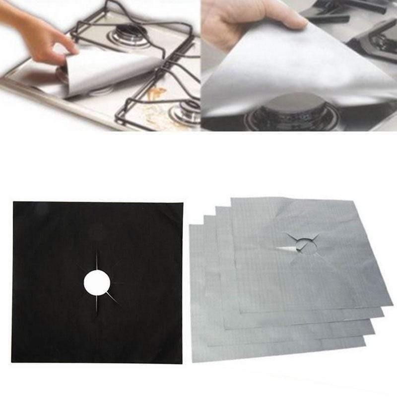 4 pcs Reusable Gas Range Protector Liner Cover Stove top Non Stick Burner Protector Mat For Hob Stovetop Cooker