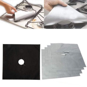 4 pcs Reusable Gas Range Protector Liner Cover Stove top Non Stick Burner Protector Mat For Hob Stovetop Cooker