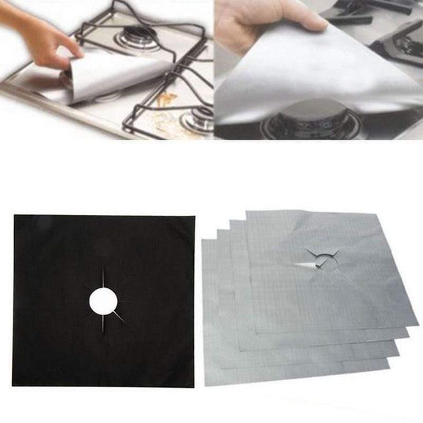 4 pcs Reusable Gas Range Protector Liner Cover Stove top Non Stick Burner Protector Mat For Hob Stovetop Cooker