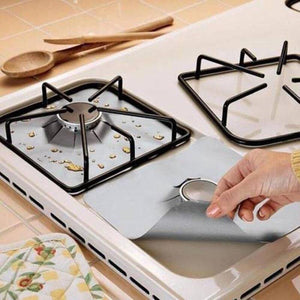 4 pcs Reusable Gas Range Protector Liner Cover Stove top Non Stick Burner Protector Mat For Hob Stovetop Cooker