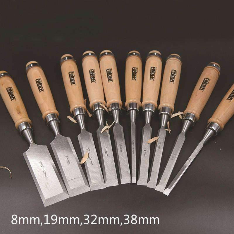 Planet Gates 4 Pcs/set 8,19,32,38mm Flat Woodworking Chisel Tool Set Professional Wood Carving Knife Hand Tools for Carving Enthusiasts