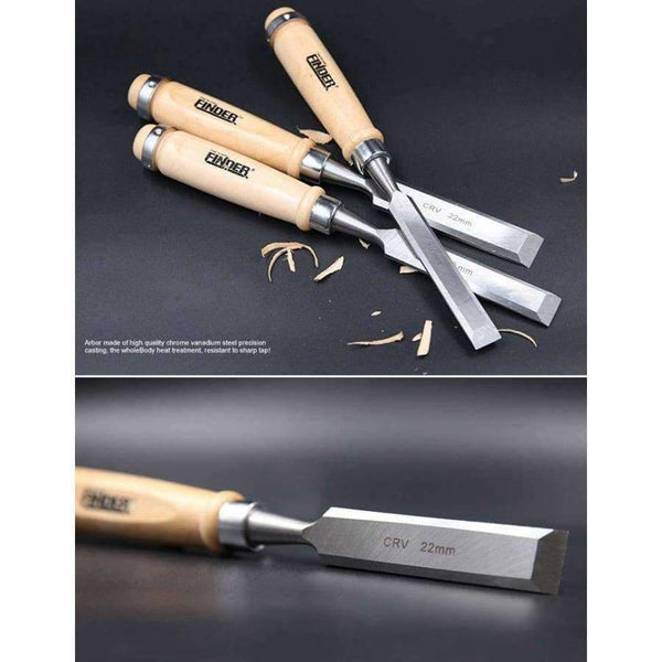 Planet Gates 4 Pcs/set 8,19,32,38mm Flat Woodworking Chisel Tool Set Professional Wood Carving Knife Hand Tools for Carving Enthusiasts