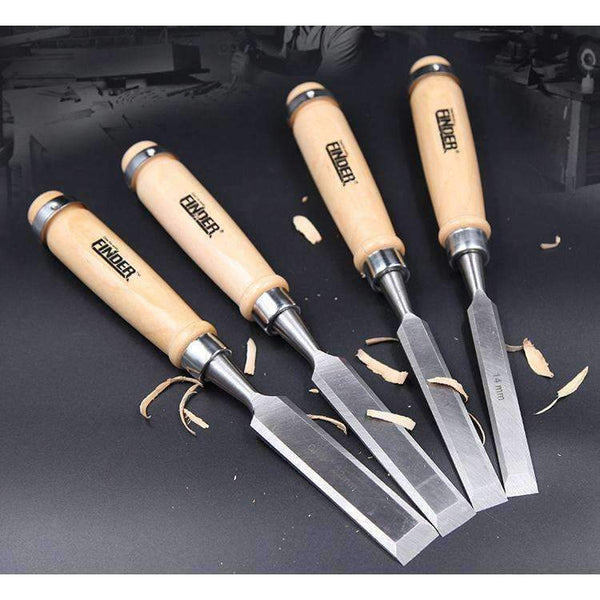 Planet Gates 4 Pcs/set 8,19,32,38mm Flat Woodworking Chisel Tool Set Professional Wood Carving Knife Hand Tools for Carving Enthusiasts