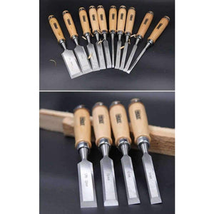 Planet Gates 4 Pcs/set 8,19,32,38mm Flat Woodworking Chisel Tool Set Professional Wood Carving Knife Hand Tools for Carving Enthusiasts